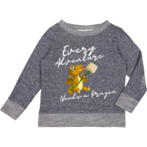 Terry Crewneck with Elbow Patches - Every Adventure Needs a Dragon