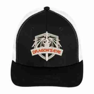 Mesh Back Baseball Cap White Dragon