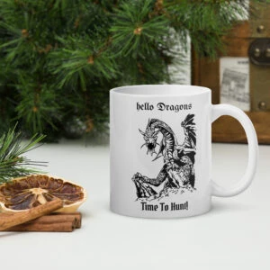 Hello Dragons - White glossy mug